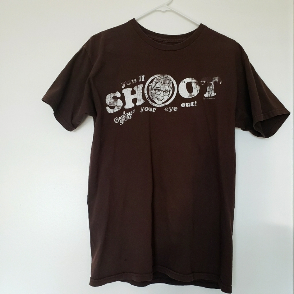A Christmas Story Vintage Brown Crew Neck T-shirt Size S